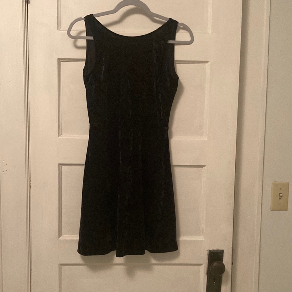 Black velvety mini dress